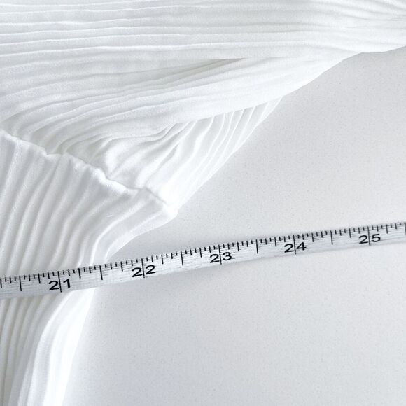 A MTL 1980 Womens Textured Pleated Keyhole Back Long Sleeve Blouse White 2X - Picture 5 of 10